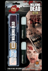 Want to look like a Walker for AMC's number one hit show The Walking Dead? Now you can with the officially licensed AMC The Walking Dead make-up kit! Features colors meticulously picked to match the color pallet used in the The Walking Dead tv shows.